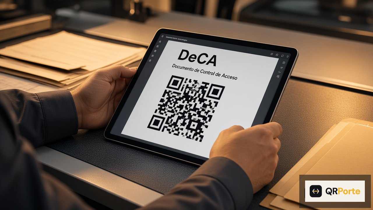 PDF DeCA con código QR en una tablet de despacho