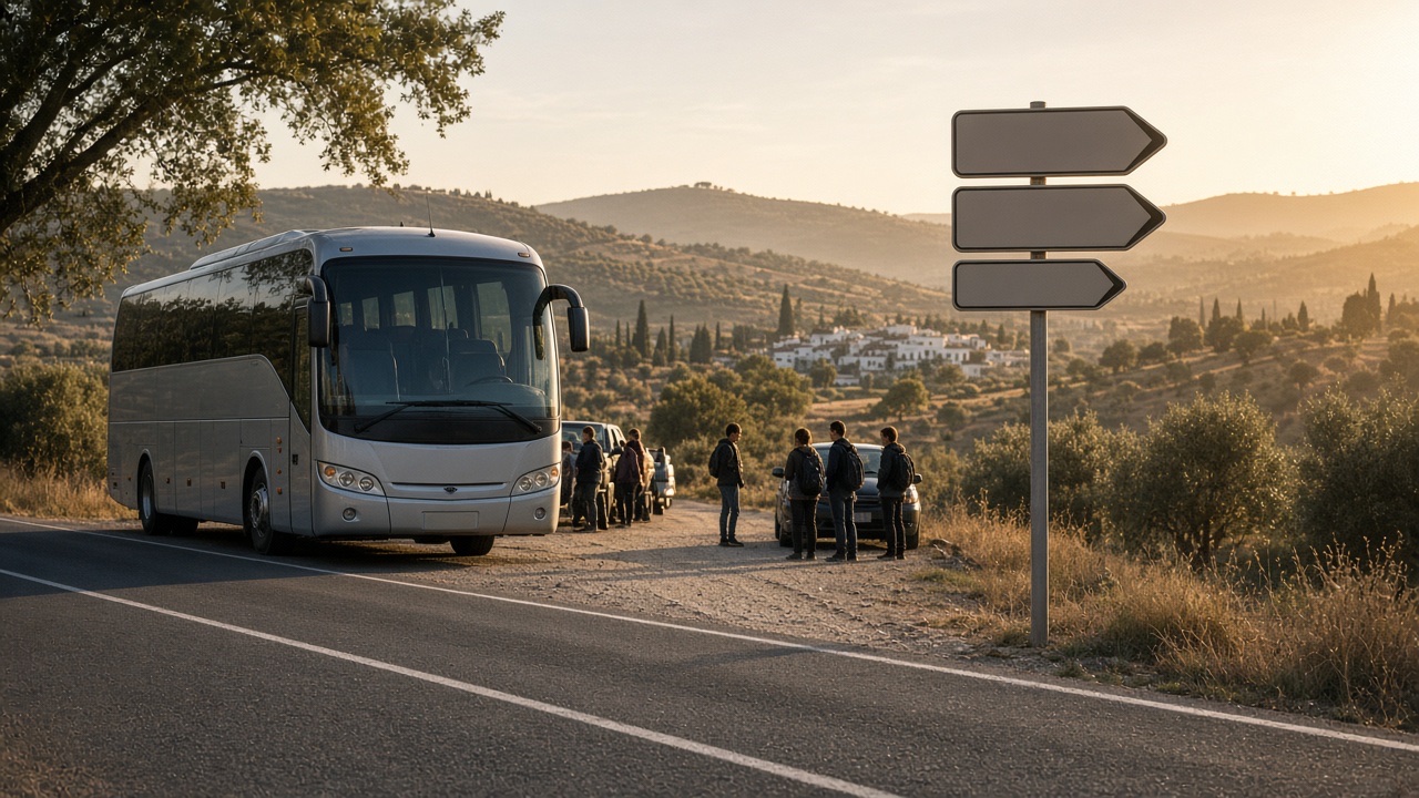 Autobús con varias paradas de servicio el mismo día